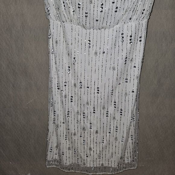 Adrianna Papell Formal Dress Womens Size 2  White, Rhinestones, Prom, Wedding - Picture 8 of 9